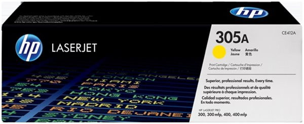 Original Toner HP 305A / CE412A, ca. 2.600 S., gelb 
