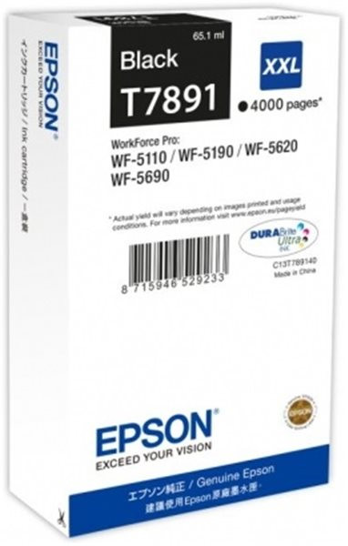 Original Tinte Epson T7891, ca. 4.000 S., schwarz 