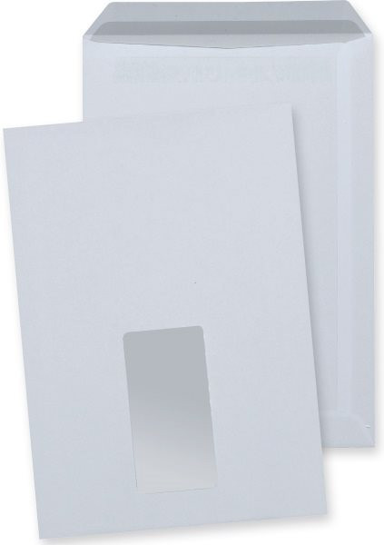 Kuvert 500x C5=162x229mm, mit Fenster, weiß, Selbstklebung