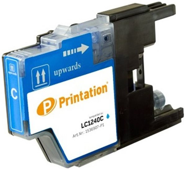 Printation Tinte ersetzt Brother LC-1240C / LC-1280XLC, ca. 600 S., cyan 