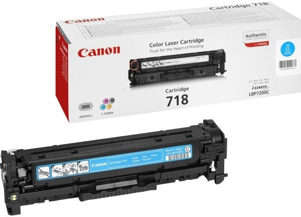 Original Toner Canon 718C / 2661B002, ca. 2.900 S., cyan