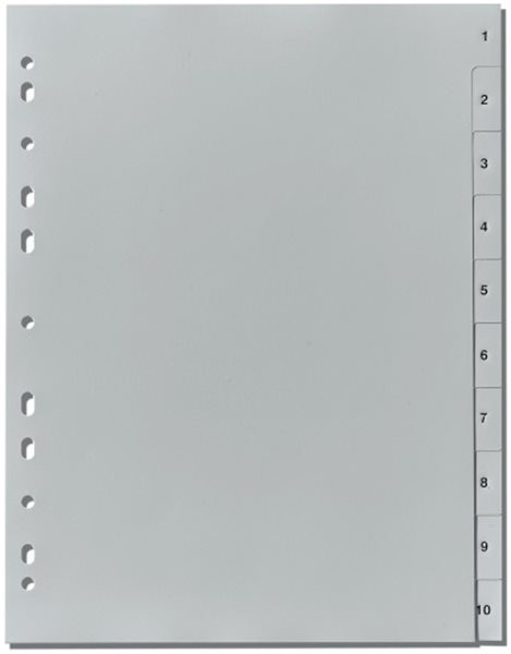 Register 1-10 A4 Plastik PP-Folie Herlitz, 225x297mm, Eurolochung, Aktionspreis 