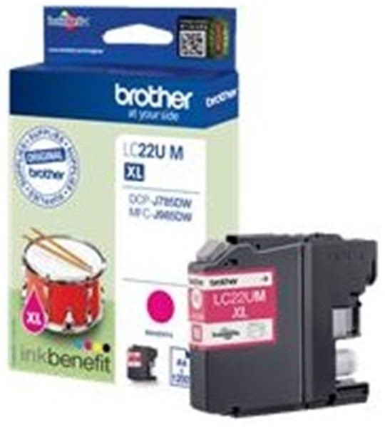 Original Tinte Brother LC-22UM, ca. 1.200 S., magenta