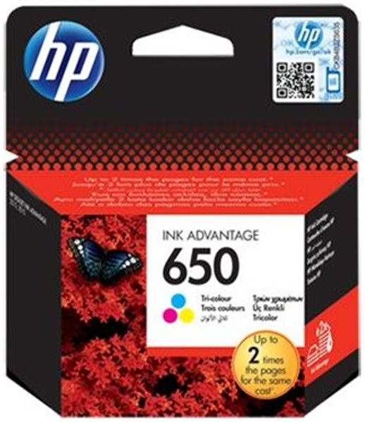 Original Tinte HP 650 / CZ102AE, ca. 200 S., farbig 