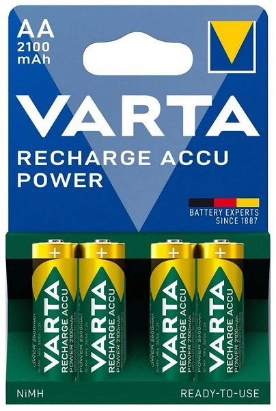 Varta Akku 4er-Pg.: Recharge Accu Power AA/Mignon NIMH, je 2.100mAh 