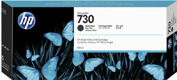 Original Tinte HP 730 / P2V71A, 300 ml, mattschwarz