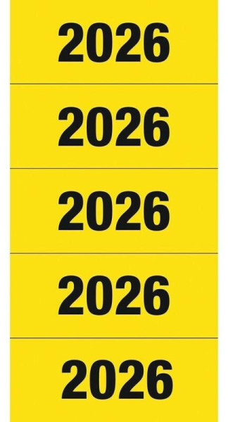 Inhaltsschildchen Jahreszahlen 2026 selbstklebend wie Leitz gelb (von Herma) 