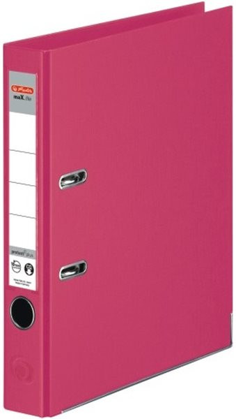 Ordner A4/5cm Plastiküberzug innen und außen fuchsia Herlitz