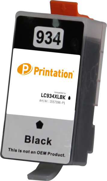 Printation Tinte ersetzt HP 934XL / C2P23AE, ca. 1.000 S., schwarz 