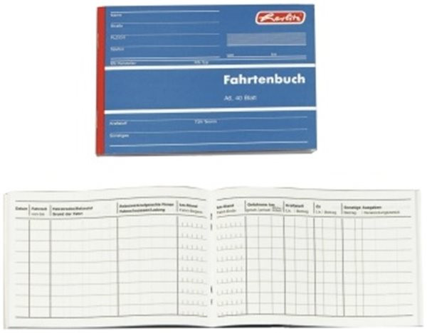 Formularblock Fahrtenbuch A6 quer 40 Blatt, geheftet Herlitz (Nr. 601) 