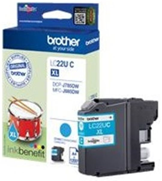 Original Tinte Brother LC-22UC, ca. 1.200 S., cyan