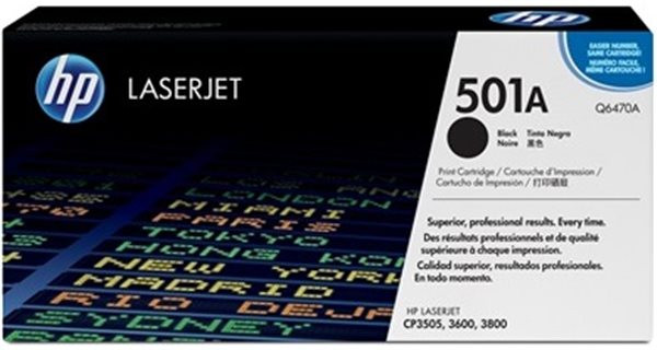 Original Toner HP 501A / Q6470A, ca. 6.000 S., schwarz