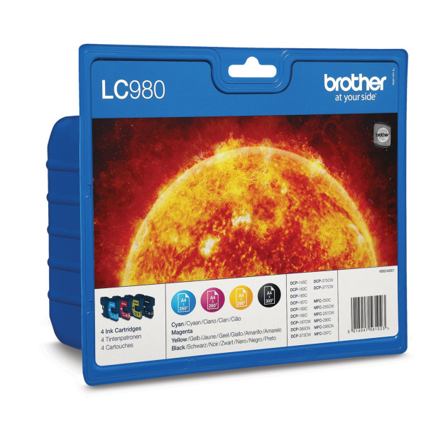 Brother Tintenpatrone LC980VALBPDR sw/c/m/y 4 St./Pack. 