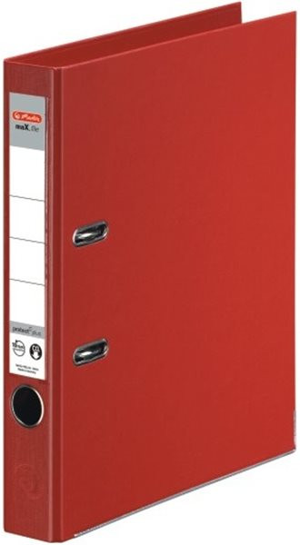 Ordner A4/5cm Plastiküberzug innen und außen rot Herlitz
