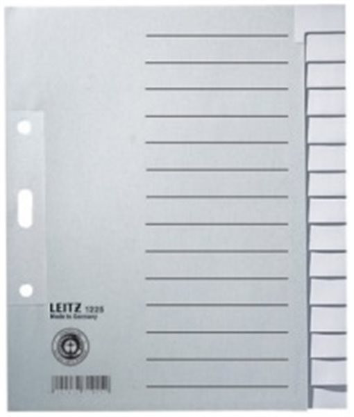 Register blanko A5 15-teilig Tauenpapier Leitz 100g grau 170x200mm Tab verstärkt 