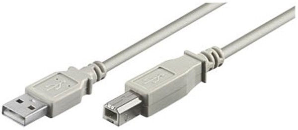 USB Anschlusskabel USB-A-Stecker auf USB-B-Stecker (1,80m) bürograu 