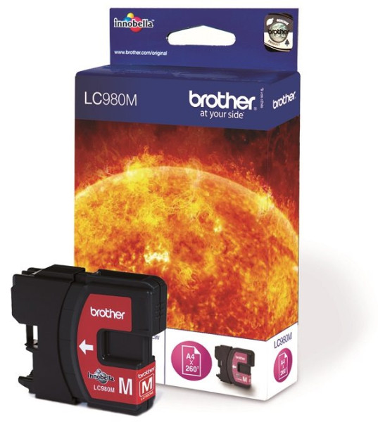Original Tinte Brother LC-980M, ca. 260 S., magenta