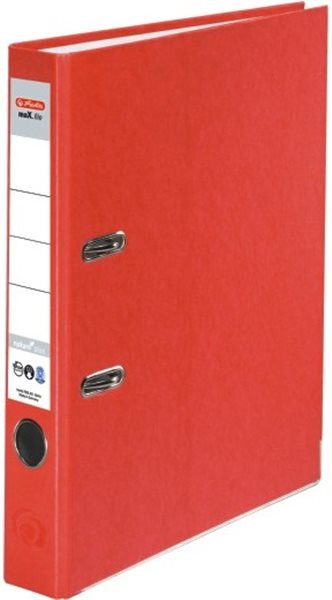 Ordner A4/5cm Pappe rot Herlitz maX.file nature plus mit Kantenschutz 