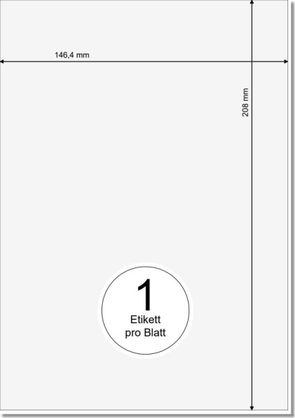 PRINTATION Papier-Etiketten (B208xH146,4mm) 50xA5 à 1 Eti.