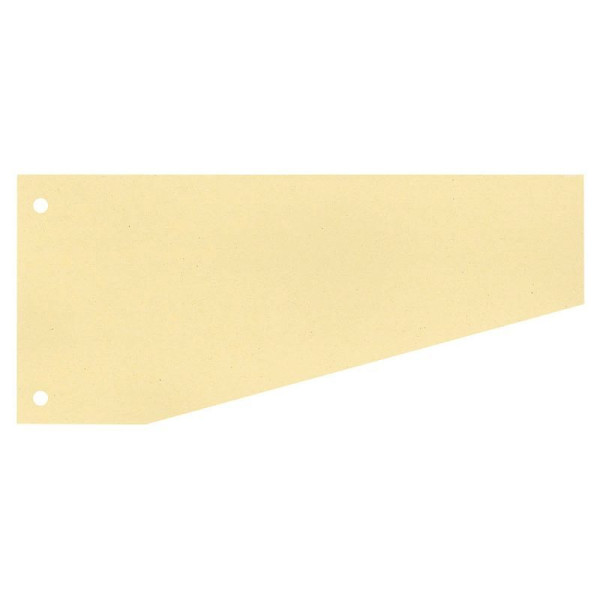 Trennstreifen gelb trapezförmig, 105 x 240mm Karton (RC) gelocht 