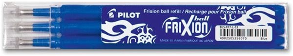 PILOT PEN Frixion Ball 07 Ersatzminen - 3er Set blau Strichstärke 0,4mm 