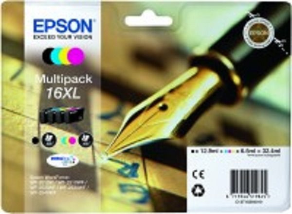 Original Tinte Epson T1636 / 16XL, Multipack, schwarz / cyan / magenta / gelb
