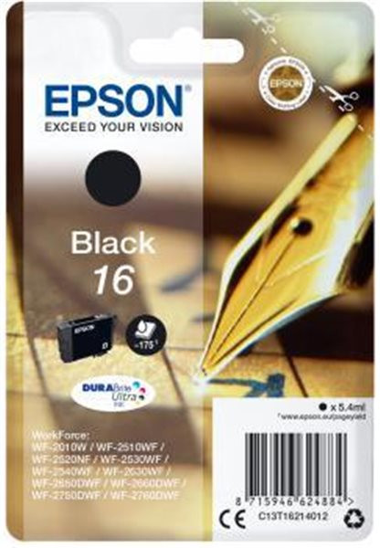 Original Tinte Epson T1621 / 16, ca. 175 S., schwarz 