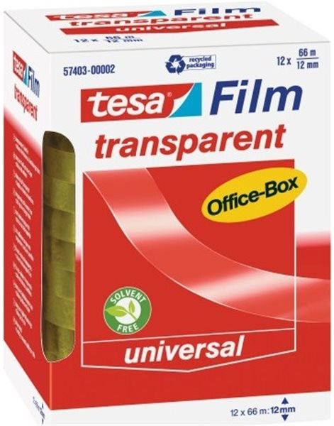 Klebeband 12mm x 66m transparent tesa Office Box tesafilm großer Kern 