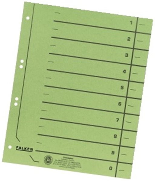 Trennblatt A4 grün 250g Falken 240 x 300mm schwarzer Organisationsdruck 