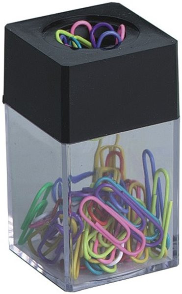 Büroklammer Magnetdose, Inhalt: 26 mm farbige Briefklammern 30 Stück Alco  