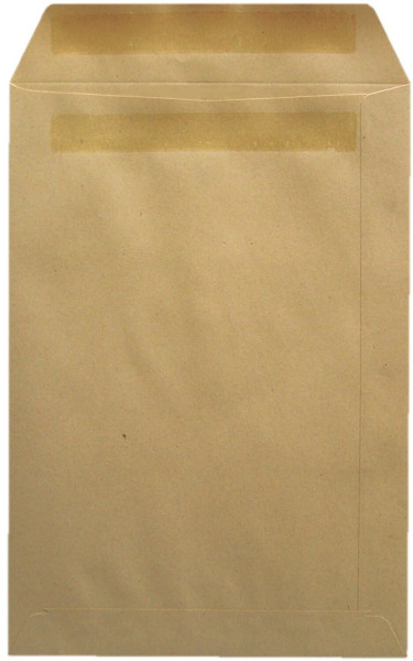 Kuvert 500x B5=176x250mm, ohne Fenster, braun, Selbstklebung