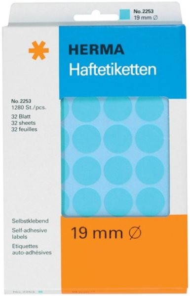 Markierungspunkte Herma Ø 19mm, blau, rund, Großpackung 