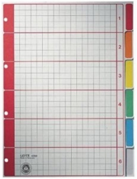 Register blanko A4 6-teilig Karton Leitz 230g 225x300mm 6-farbig bedruckt