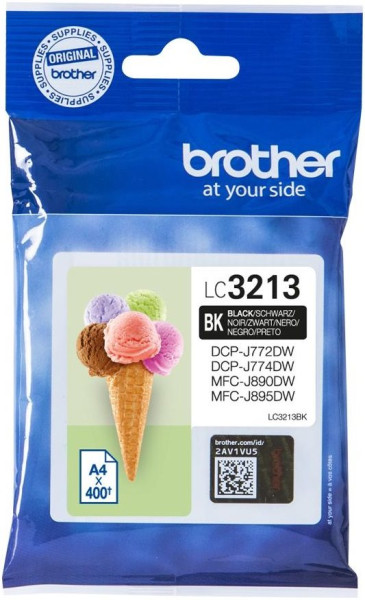 Original Tinte Brother LC-3213BK, ca. 400 S., schwarz