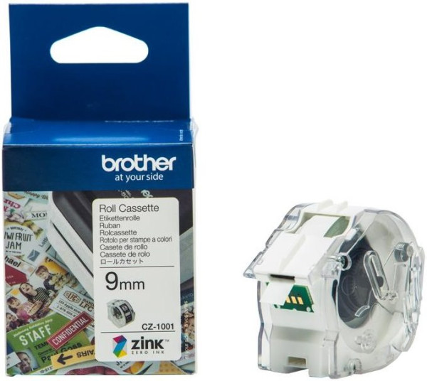Original Endlos-Etiketten Brother CZ1001, 9mm x 5m, weiß