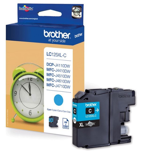 Original Tinte Brother LC-125XLC, ca. 1.200 S., cyan 