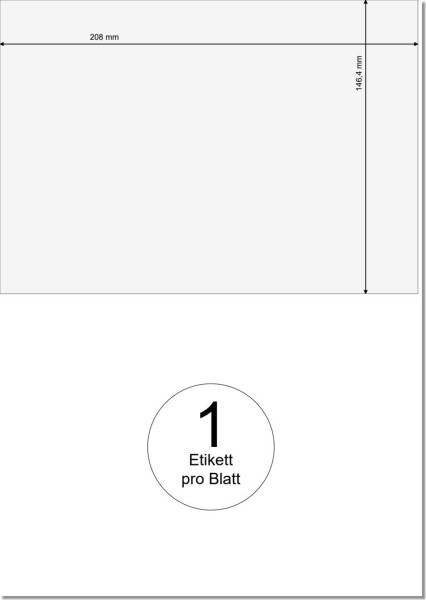 PRINTATION Papier-Etiketten (B208xH146,4mm) 1000xA5 à 1 Eti. 