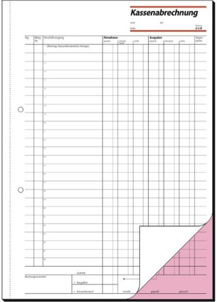 Formularblock Kassenabrechnung A4 2x 50 Blatt sigel mit Blaupapier 