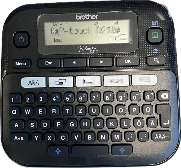 Brother P-touch D210 Komfort-Beschriftungsgerät, Komfort-QWERTZ-Tastatur 