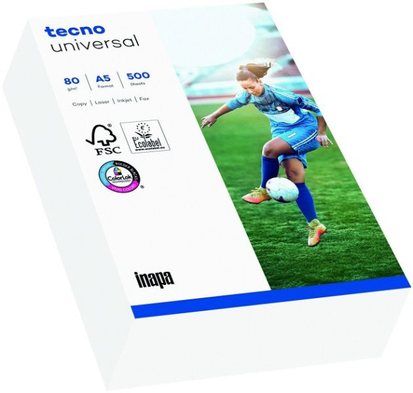 Papier A5 80g weiß tecno Universal (A5 - bitte nicht mit A4 verwechseln)