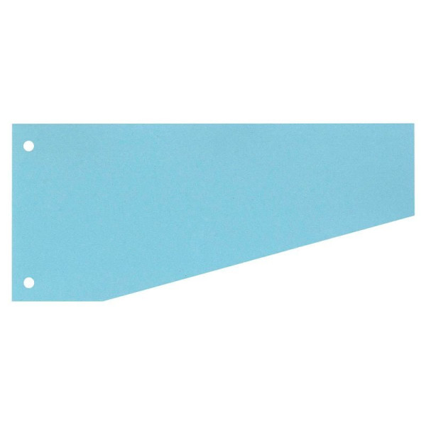 Trennstreifen blau trapezförmig, 105 x 240mm Karton (RC) gelocht 