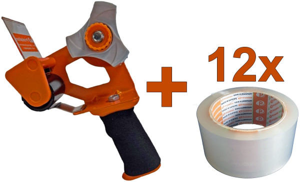 Set Abroller PRINTATION plus 12 x Paketklebeband PRINTATION Premium 