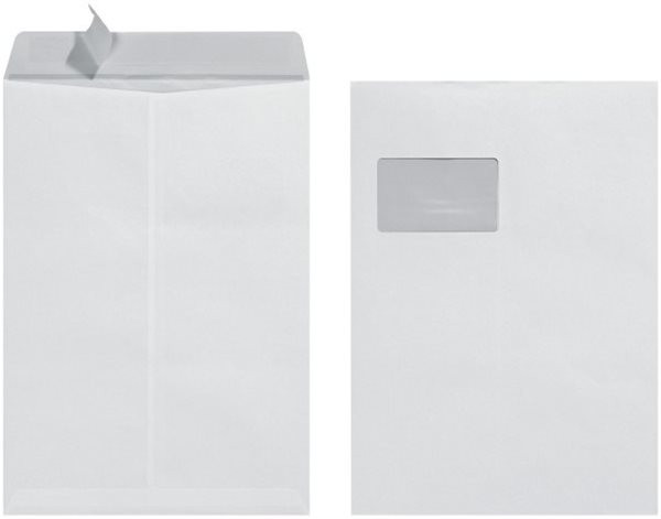 Kuvert 10x C4=229x324mm, mit Fenster, weiß, Haftklebung 
