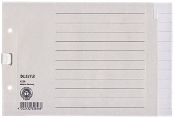 Register blanko A5 quer 12-teilig Tauenpapier Leitz 100g grau 240x160mm haltbar