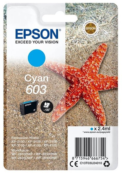 Original Tinte Epson T03U240 / 603, ca. 120 S., cyan