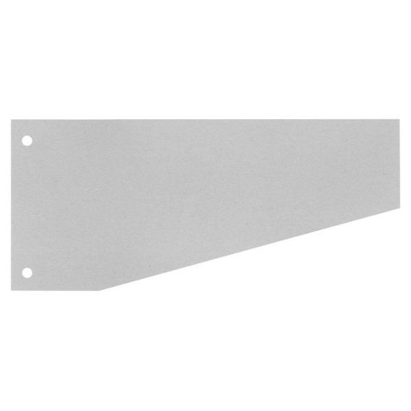 Trennstreifen grau trapezförmig, 105 x 240mm Karton (RC) gelocht 