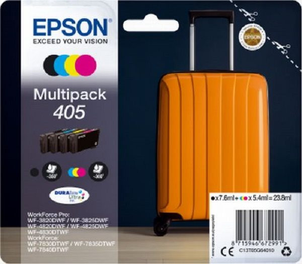 Original Tinte Epson T05G6 / 405, Multipack schwarz / cyan / magenta / gelb 