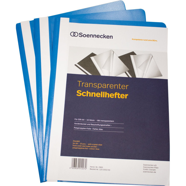 Schnellhefter A4 Plastik blau  