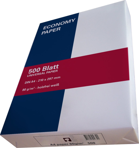 Papier A4 80g weiß ECONOMY - gute Standard-Qualität zum Sparpreis 