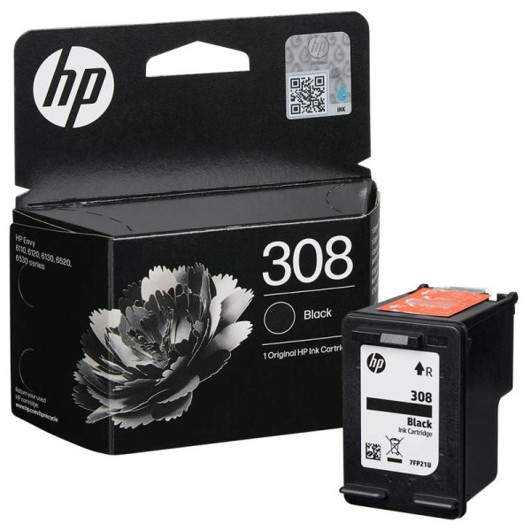 Original Tinte HP 308 / 7FP21UE, ca. 160 S., schwarz 